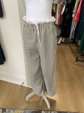Striped Elastic-Waist Casual Skirt - Black & White